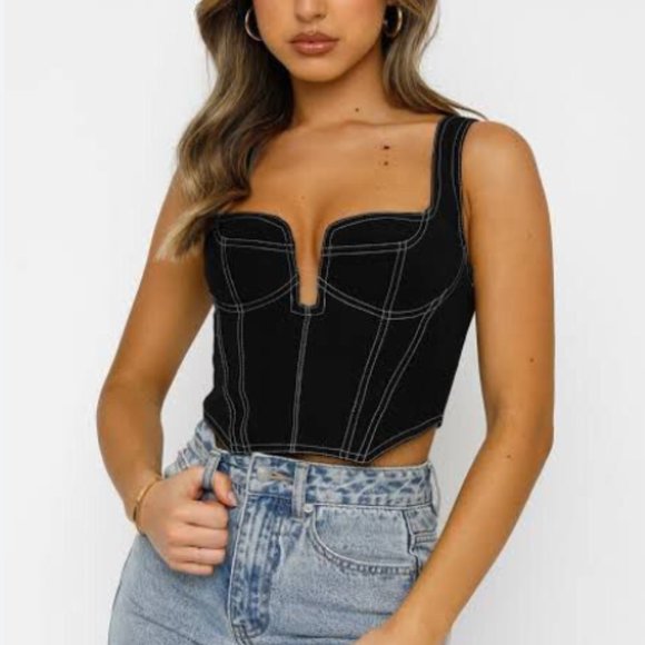 White Fox Black Bustier - Picture 3 of 3